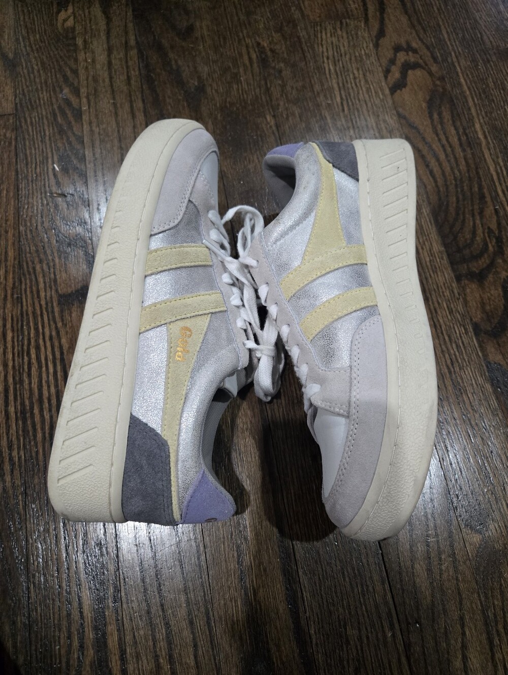 GOLA superslam blaze sneakers in silver lemon lavender 9.5 / 40.5 - Picture 7 of 9